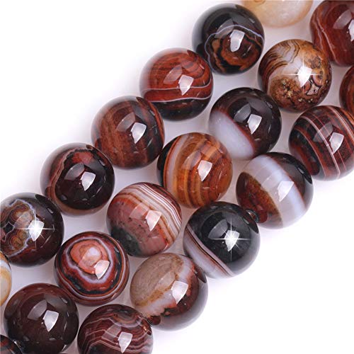 GEM-INSIDE CREATE YOUR OWN FASHION Natürlicher brauner Onyx-Achat-Edelstein, Halbedelstein, rund, 12 mm, lose Perlen für Schmuckherstellung, Armband, Halskette, Handwerk, 38,1 cm von GEM-INSIDE CREATE YOUR OWN FASHION