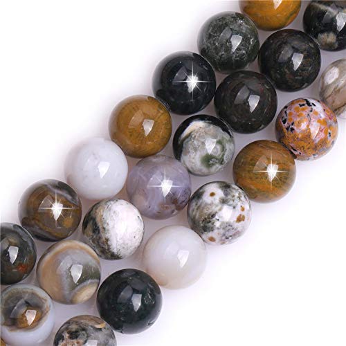Natürlicher mehrfarbiger Ozeanachat-Edelstein, Halbedelstein, rund, 12 mm, lose Perlen für Schmuckherstellung, DIY, Armband, Halskette, Basteln, 38,1 cm Natürlicher mehrfarbiger Ozeanachat-Edelstein, Halbedelstein, rund, 12 mm, lose Perlen für Schmuckherstellung, DIY, Armband, Halskette, Basteln, 38,1 cm von GEM-INSIDE CREATE YOUR OWN FASHION
