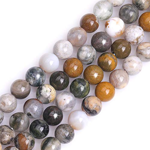 Natürlicher mehrfarbiger Ozeanachat-Edelstein, Halbedelstein, rund, 8 mm, lose Perlen für Schmuckherstellung, DIY, Armband, Halskette, Basteln, 38,1 cm Natürlicher mehrfarbiger Ozeanachat-Edelstein, Halbedelstein, rund, 8 mm, lose Perlen für Schmuckherstellung, DIY, Armband, Halskette, Basteln, 38,1 cm von GEM-INSIDE CREATE YOUR OWN FASHION