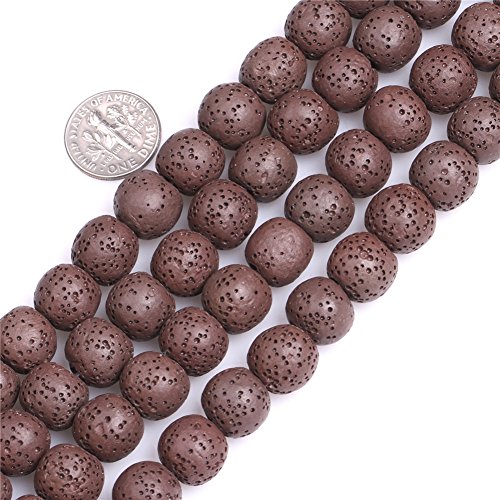 Runde Lava-Perlen für Schmuckherstellung, 12 mm, Braun von GEM-INSIDE CREATE YOUR OWN FASHION