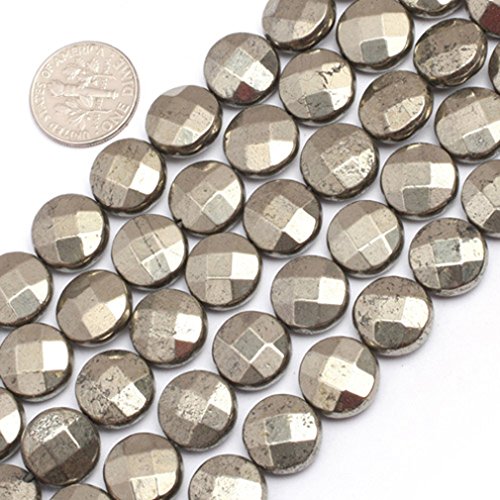 SHG Store 8 mm 10 mm 12 mm Münze Silber Grau Pyrit Perlen Strang 38,1 cm Schmuckherstellung Perlen, 12 mm von GEM-INSIDE CREATE YOUR OWN FASHION