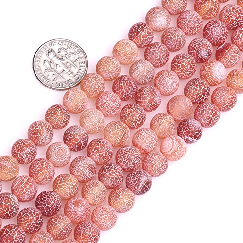 SHG Store Perlen für Schmuckherstellung, 8 mm, rund, Frost-Edelstein, roter Achat, 38,1 cm von GEM-INSIDE CREATE YOUR OWN FASHION