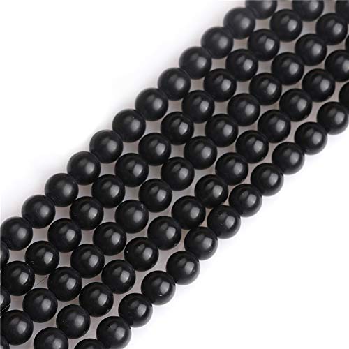 SHGbeads 6 mm große, matte schwarze Achat-Halbedelsteine, runde lose Perlen für Schmuckherstellung, Bastelbedarf, 38,1 cm von GEM-INSIDE CREATE YOUR OWN FASHION