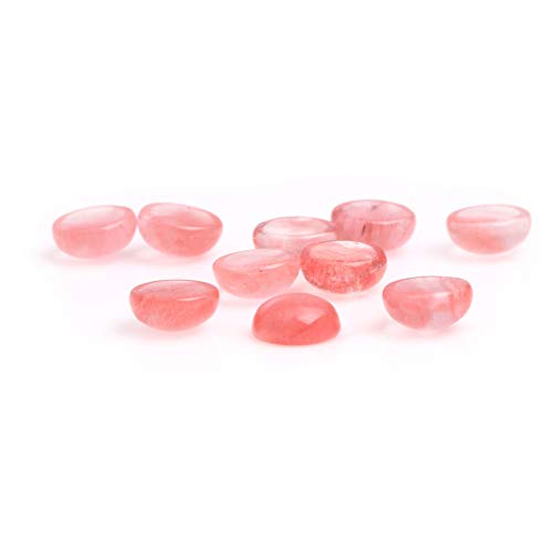 SHGbeads Cabochon-Stein, rund, Halbedelsteine, Wasserzitrone, Kirschkristall, 8 mm, Charms, DIY-Perlen, CAB Bulk für Schmuckring, Anhängerherstellung, 5 Stück (ohne Löcher) von GEM-INSIDE CREATE YOUR OWN FASHION
