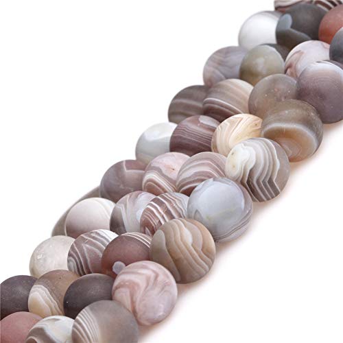 SHGbeads Perlen aus Botswana-Achat, matt, natürlicher Edelstein, lose Perlen zur Schmuckherstellung, rund, 10 mm, 38,1 cm von GEM-INSIDE CREATE YOUR OWN FASHION