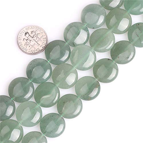 SHGbeads Grüner Aventurin natürlicher Edelstein, lose Perlen für Schmuckherstellung, Münzen, 15 mm, 38,1 cm von GEM-INSIDE CREATE YOUR OWN FASHION