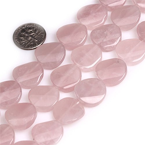 SHGbeads Natürliche gedrehte Münze 16 mm Rosenquarz Edelstein lose Perlen für Schmuckherstellung 38,1 cm von GEM-INSIDE CREATE YOUR OWN FASHION