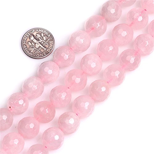 SHGbeads Natürliche runde facettierte 12 mm Rosenquarz Edelstein lose Perlen für Schmuckherstellung 38,1 cm SHGbeads Natürliche runde facettierte 12 mm Rosenquarz Edelstein lose Perlen für Schmuckherstellung 38,1 cm von GEM-INSIDE CREATE YOUR OWN FASHION