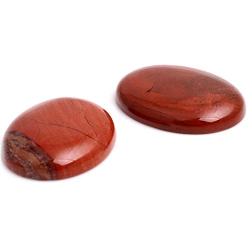 SHGbeads Natürlicher roter Jaspis, ovaler Cabochon, flache Rückseite, Kuppel für Schmuckringe, Anhänger, 30 x 40 mm, 5 Stück SHGbeads Natürlicher roter Jaspis, ovaler Cabochon, flache Rückseite, Kuppel für Schmuckringe, Anhänger, 30 x 40 mm, 5 Stück von GEM-INSIDE CREATE YOUR OWN FASHION