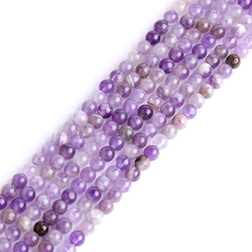 SHGbeads Naturroter Picasso-Jaspis, 6 mm - 14 mm, Halbedelsteine, lose Perlen für Schmuckherstellung, ca. 38 cm, 47 Stück, Amethyst 4mm, 4 mm von GEM-INSIDE CREATE YOUR OWN FASHION