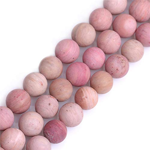 Sweet & Happy Girl's Store SHGbeads SHGbeads 12 mm, mattrosa Rhodonit-Jaspis, Halbedelstein, runde lose Perlen für Schmuckherstellung, Bastelbedarf, 38,1 cm von GEM-INSIDE CREATE YOUR OWN FASHION