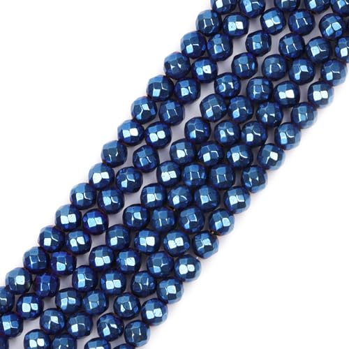 Sweet & Happy Girl's Store SHGbeads Magnetische Hämatit-Edelstein-Perlen für Schmuckherstellung, facettiert, rund, 4 mm, großes Loch, 1,5 mm-2 mm, Blau von GEM-INSIDE CREATE YOUR OWN FASHION