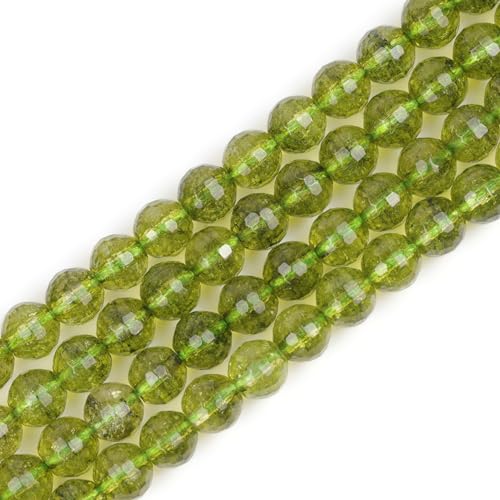 SHGbeads natürliche 8 mm runde facettierte grüne Peridot-Edelsteine lose Perlen zur Schmuckherstellung, 38,1 cm SHGbeads natürliche 8 mm runde facettierte grüne Peridot-Edelsteine lose Perlen zur Schmuckherstellung, 38,1 cm von GEM-INSIDE CREATE YOUR OWN FASHION