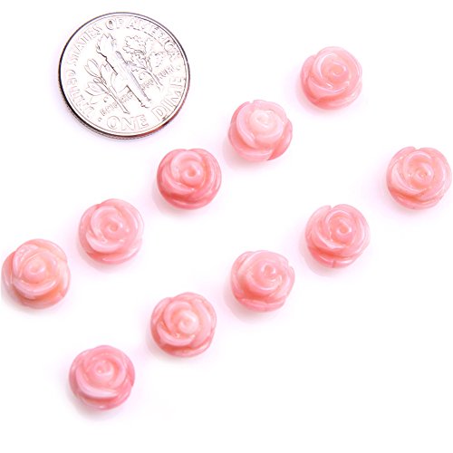 Sweet & Happy Girl'S Store 10mm Blumen-Form Edelstein Rosa Coral Lose Perlen 10 St¨¹ck Schmuckherstellung Perlen von GEM-INSIDE CREATE YOUR OWN FASHION