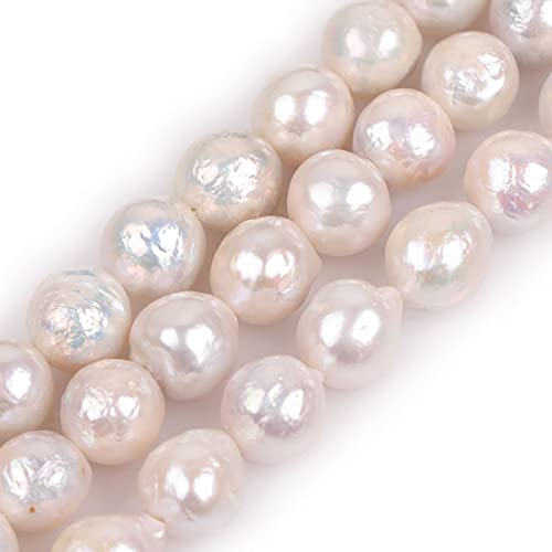 Sweet & Happy Girl'S Store 11-12mm round white edison nucleated freshwater pearl beads strand 15 Inch Jewellery Making Beads by Sweet & Happy Girl's Gemstone Beads Strand von GEM-INSIDE CREATE YOUR OWN FASHION