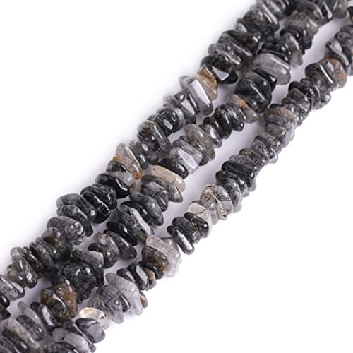 Sweet & Happy Girl'S Store 3-5X10-12mm Freeform Kartoffelform Edelstein-Schwarz Rutilquarz Perlen Strang 15 Zoll Schmuckherstellung Perlen von GEM-INSIDE CREATE YOUR OWN FASHION