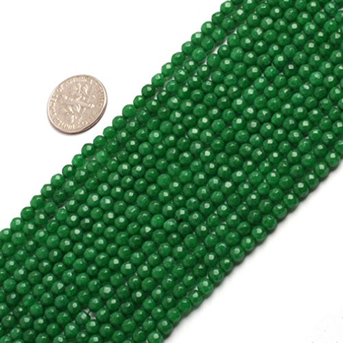 Sweet & Happy Girl'S Store 4mm Runde facettierte Edelstein-Gr¨¹n Jade Perlen Strang 15 Zoll Schmuckherstellung Perlen von GEM-INSIDE CREATE YOUR OWN FASHION