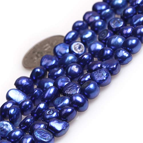 Sweet & Happy Girl's store 6-7mm Freeform Blau Farbe Zuchtperlen Perlen Strang 15 Zoll Schmuckherstellung Perlen von GEM-INSIDE CREATE YOUR OWN FASHION
