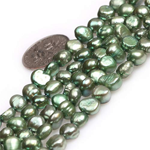 Sweet & Happy Girl's store 6-7mm dunkelgr¨¹ne Farbe Freeform-Zuchtperlen Perlen Strang 15 Zoll Schmuckherstellung Perlen von GEM-INSIDE CREATE YOUR OWN FASHION