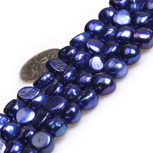 Sweet & Happy Girl's store 7-8mm Blau Farbe Zuchtperlen Perlen Strang 15 Zoll Schmuckherstellung Perlen von GEM-INSIDE CREATE YOUR OWN FASHION