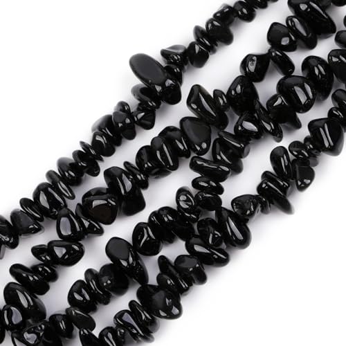 Sweet & Happy Girl's store7-8mm Edelstein-Schwarz-Achat Chips Perlen Strang 34 Zoll Schmuckherstellung Perlen von GEM-INSIDE CREATE YOUR OWN FASHION