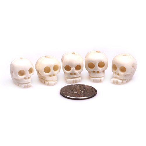 Totenkopf-Perlen für Schmuckherstellung, 13 x 15 mm, Weiß, geschnitzt, 16 Stück Totenkopf-Perlen für Schmuckherstellung, 13 x 15 mm, Weiß, geschnitzt, 16 Stück von GEM-INSIDE CREATE YOUR OWN FASHION