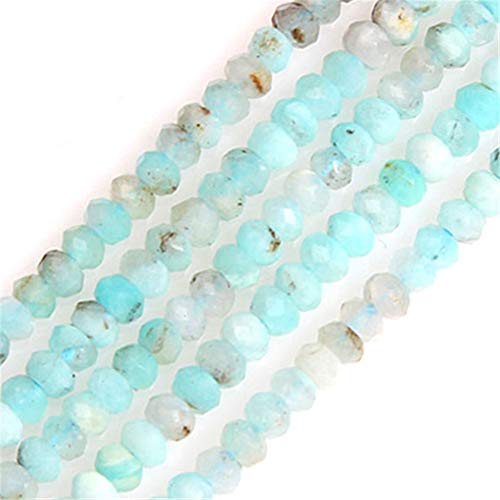gem-inside natur AAA facettiert Edelstein Rondelle Spacer Perlen für Schmuckherstellung 38,1 cm 2X3mm Blue Amazonite blau von GEM-INSIDE CREATE YOUR OWN FASHION
