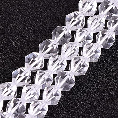 gem-inside natur Achat runder Stein Achat Perlen für Schmuckherstellung Perlen Edelstein Gem lose Perlen Ergebnisse Zubehör Strand 38,1 cm 8mm Faceted Natural White Clear Quartz Crystal Beads von GEM-INSIDE CREATE YOUR OWN FASHION
