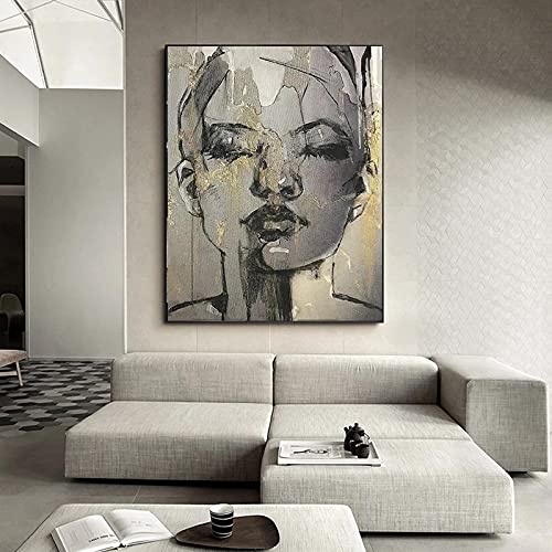 GEMMII Face Black Leinwandbild XXL Figur Gemälde Poster und Drucke Wandkunst Bilder für Wohnzimmer Home Wanddekoration Kunstwerke 80x122cm Rahmenlos GEMMII Face Black Leinwandbild XXL Figur Gemälde Poster und Drucke Wandkunst Bilder für Wohnzimmer Home Wanddekoration Kunstwerke 80x122cm Rahmenlos von GEMMII