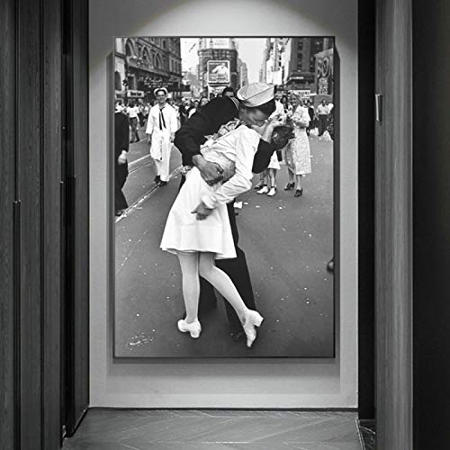 Der Kuss am Times Square, altes Foto Leinwanddruck Bilder XXL, Poster und Drucke, Vintage-Leinwand, Wandkunst, Gemälde, Retro-Dekor, Bild, 42 x 60 cm, rahmenlos Der Kuss am Times Square, altes Foto Leinwanddruck Bilder XXL, Poster und Drucke, Vintage-Leinwand, Wandkunst, Gemälde, Retro-Dekor, Bild, 42 x 60 cm, rahmenlos von GEMMII