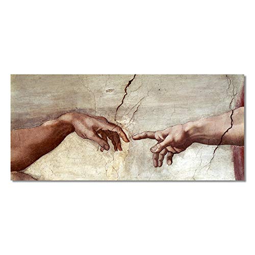 GEMMII Die Erschaffung Adams von Michelangelo Ölgemälde Bild auf Leinwand, Erschaffung Adams Poster und Drucke Wanddekoration Bilder 80 x 160 cm Rahmenlos GEMMII Die Erschaffung Adams von Michelangelo Ölgemälde Bild auf Leinwand, Erschaffung Adams Poster und Drucke Wanddekoration Bilder 80 x 160 cm Rahmenlos von GEMMII