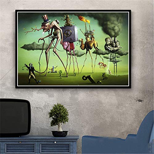 GEMMII Salvador Dali Surrealismus Wandbild Druck auf Leinwand XXL Retro Quadro Poster und Druck für Wohnzimmer Home Wall Decor 50x70cm Rahmenlos von GEMMII
