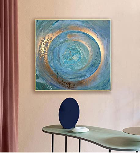 Mehrere Größen Leinwand Bilder XXL Abstrakte Blaue Goldmalerei auf Leinwand Poster und Drucke für Wohnzimmer Skandinavische Wandkunst Bilder Dekor 60x60cm Rahmenlos Mehrere Größen Leinwand Bilder XXL Abstrakte Blaue Goldmalerei auf Leinwand Poster und Drucke für Wohnzimmer Skandinavische Wandkunst Bilder Dekor 60x60cm Rahmenlos von GEMMII