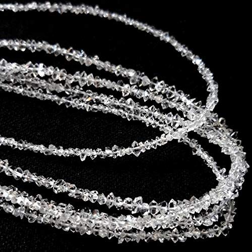 Gemswholesale Herkimer Diamantquarz-Perlen, Herkimer-Rohstein, 3 mm bis 4 mm, 40,6 cm von GEMSWHOLESLEBeads