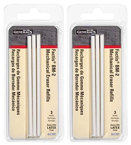 Original Pencil Co GPBM2-3RBP Factis Radiergummi, Nachfüllpackung, 3 Stück 2-Pack Original Pencil Co GPBM2-3RBP Factis Radiergummi, Nachfüllpackung, 3 Stück 2-Pack von GENERAL'S