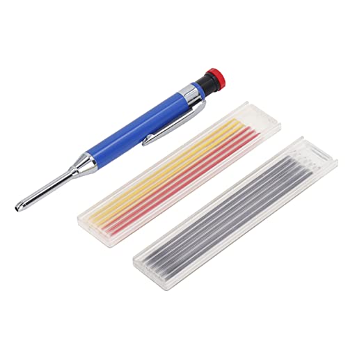GENGUTOO Mechanical Carpenter Bleistift Set Heavy Dut Long Nase Tiefes Loch für Holzbearbeitung (Blau) von GENGUTOO
