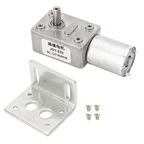 Gengutoo DC -Zahnradmotor Selbstverriegelungsgetreuungsmotor Einzelwelle CW CCW mit Basis -Etikettdruckeröfen 12V (50 U/min) von GENGUTOO