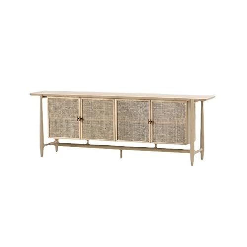 Küchenschrank Wabi-sabi Stil Holz Kommode Haushalt Viertürer Schrank Retro Eingang Teeschrank Buffetschrank von GENHAOSAN
