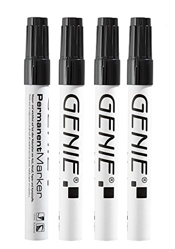 Genie 40030 Permanent Marker; schwarz; 4 er Pack mit 1-3 mm Rundspitze und Metallschaft Genie 40030 Permanent Marker; schwarz; 4 er Pack mit 1-3 mm Rundspitze und Metallschaft von GENIE