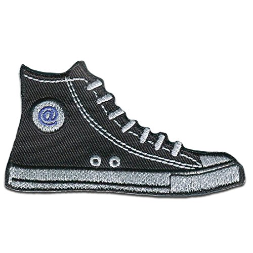 Aufnäher/Bügelbild - Sneakers Schuhe - mehrere Farben auswählbar 4,5 x 8,0 cm - by catch-the-patch® Patch Aufbügler Applikationen zum aufbügeln Applikation Patches Flicken, Farbe:schwarz von GENOVESE