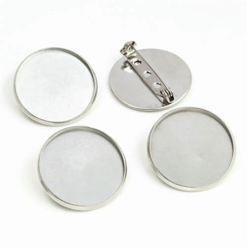 GENPICONG 50 Stück 20 mm 25 mm Innenmaß Edelstahl Material Broschen-Stil Cabochon-Basis Cameo-Fassung Charms Anhänger-Tablett GENPICONG 50 Stück 20 mm 25 mm Innenmaß Edelstahl Material Broschen-Stil Cabochon-Basis Cameo-Fassung Charms Anhänger-Tablett von GENPICONG