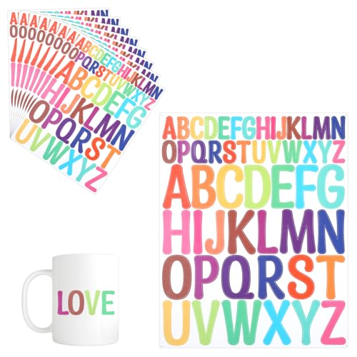 10 Stück mit 520 Bunte Buchstaben Aufkleber Klebebuchstaben Selbstklebende Alphabet Letter Vinyl Sticker Buchstaben DIY Aufkleber zum Kleben Groß für Postfach Schilder Scrapbooking Farbe A 10 Stück mit 520 Bunte Buchstaben Aufkleber Klebebuchstaben Selbstklebende Alphabet Letter Vinyl Sticker Buchstaben DIY Aufkleber zum Kleben Groß für Postfach Schilder Scrapbooking Farbe A von GENZYRE