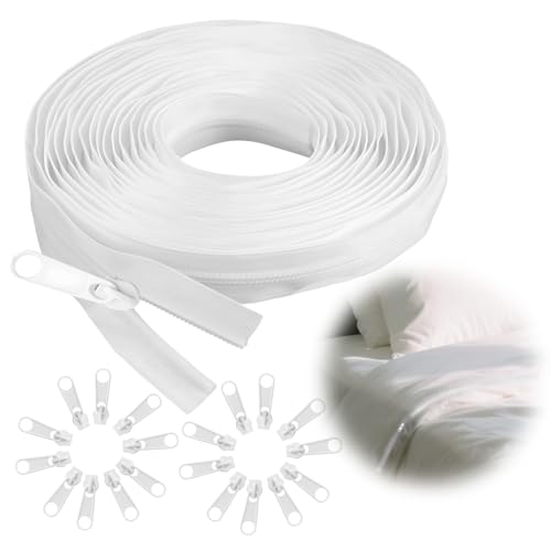 20M Endlosreißverschluss mit Zipper Reissverschluss Reißverschluss Zipper Reisverschluss Endloses Teilbar Ersatz Meterware Zip String mit 20 Reißverschlüsse Gen für Bettwäsche Kleidung Tasche Weiß 20M Endlosreißverschluss mit Zipper Reissverschluss Reißverschluss Zipper Reisverschluss Endloses Teilbar Ersatz Meterware Zip String mit 20 Reißverschlüsse Gen für Bettwäsche Kleidung Tasche Weiß von GENZYRE