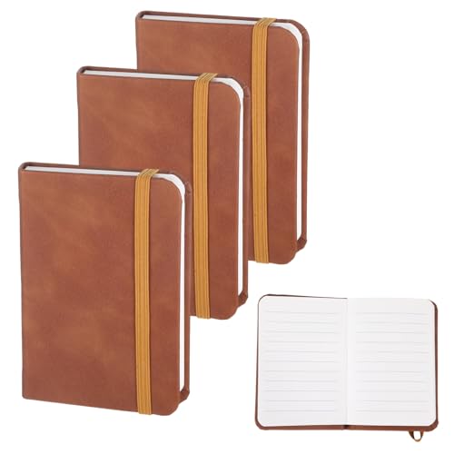 3 Stück Mini Notizbuch A7 Notizblock Kleines Notizbuch Kleine Notizbücher Notizheft Notitzbuch Pocket Small Notebook Notepad Taschennotizbuch Pocketbook Notizblöcke aus Leder Für Arbeit Braune 3 Stück Mini Notizbuch A7 Notizblock Kleines Notizbuch Kleine Notizbücher Notizheft Notitzbuch Pocket Small Notebook Notepad Taschennotizbuch Pocketbook Notizblöcke aus Leder Für Arbeit Braune von GENZYRE