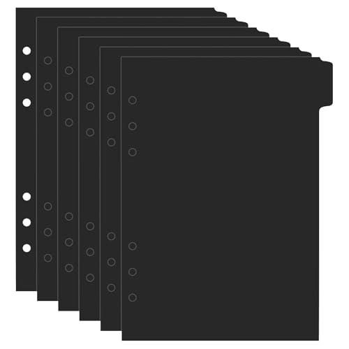 6 Stück Ordner Trennblätter A5, Register A5 Aktenordner Trennblätter, Trennstreifen Trennlaschen Ordnertrenner Zubehör Sortiersystem Dividers Aktentrenner für A5Ordner Ringbuch Notizblock, Schwarz 6 Stück Ordner Trennblätter A5, Register A5 Aktenordner Trennblätter, Trennstreifen Trennlaschen Ordnertrenner Zubehör Sortiersystem Dividers Aktentrenner für A5Ordner Ringbuch Notizblock, Schwarz von GENZYRE