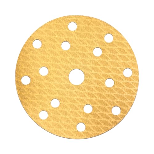 GEOGIEEW 50 Stück Schleifpapier 150mm Klett (Körnung 40/80/120/180/320) | Hochwertiges Schleifscheiben 15 Loch mit Aluminiumoxid & Latex-Papierbasis | Kompatibel mit Exzenterschleifer von GEOGIEEW