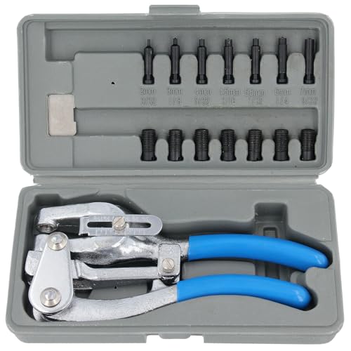 GEPCO Lochzangen Set 16tlg mit 7 Matrizen + Werkzeug | stufenlos einstellbare Karosseriezange (6-41mm) für Stahl, Alu, Blech | Einhandbedienung inkl. Koffer - Blech Lochzange für Profis & Heimwerker von GEPCO Advanced Technology