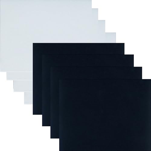 8 Stück Flicken Selbstklebend Stoff,20x15cm,Flicken und Fertig,Nylon Flicken Selbstklebend,Zur Reparatur von Daunenjacken,Mänteln,Zelten,Aufblasbare Pads,Wandertaschen (Weiß Schwarz) von GERUI