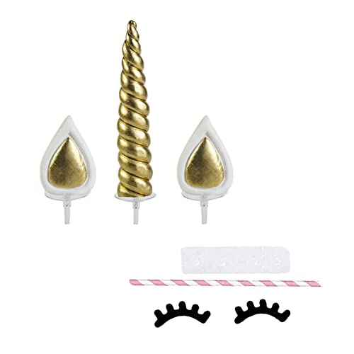 Kuchen Dekoration, Geburtstagsdekoration Kuchen Gold Kuchen Dekoration, Regenbogen Pferd Einhornm Mädchen Baby Geburtstag Hochzeit Weihnachtsfeier (golden) von GERUI