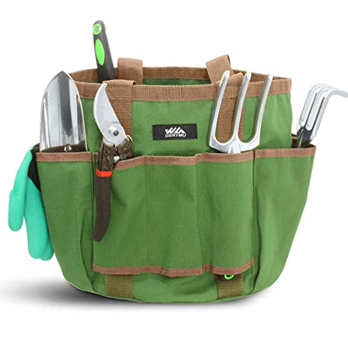 Gartenwerkzeug-Eimer-Tasche – Gartentaschen für Werkzeuge, Garten-Caddy, Garten-Organizer, großartig, stabiles Segeltuch-Werkzeug-Aufbewahrungs-Set für Gärtner (nur Tasche/kein Werkzeug) von GERYMU